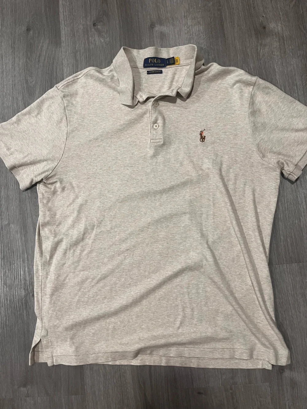 Ralph Lauren Heather Gray Polo with Embroidered Pony